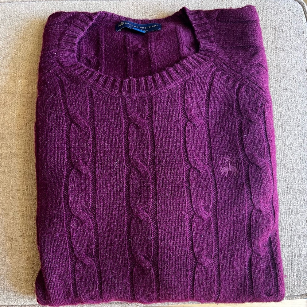 Brooks Brothers XL Italian Yarn Cable Sweater